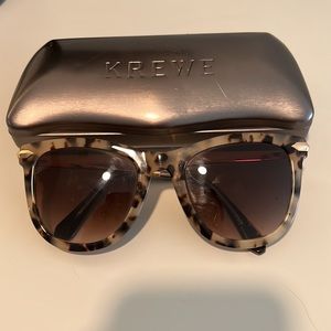 Krewe Simone Sunglasses in Oyster + Black and Crystal